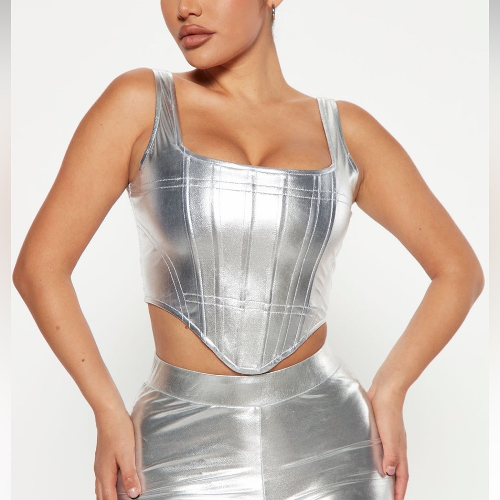 Metallic corset top
